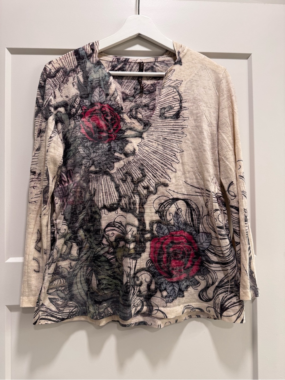 Sienna Rose Y2K Tattoo Style 3/4 Sleeve Hoodie